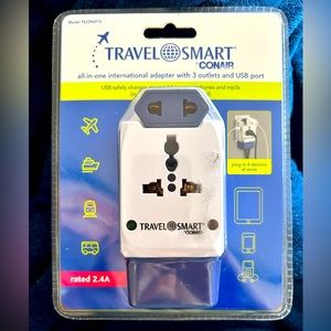 CONAIR Travel Smart all-in-one International Adapter with 3 Outlets & USB Port